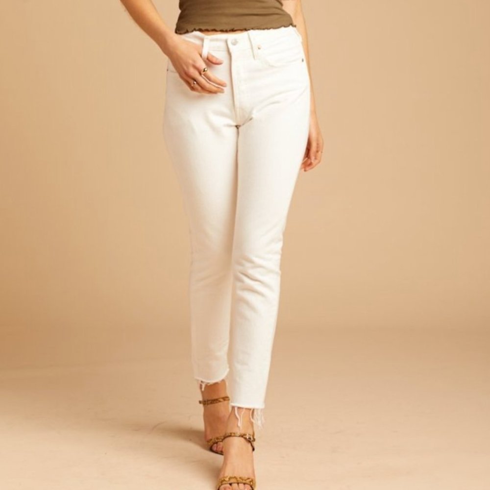 Levi's 501 Premium Skinny Jeans White Crystalline Size 27